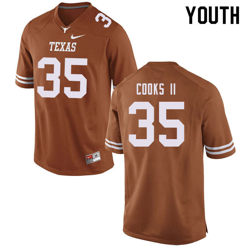 Youth #35 Terrence Cooks II Texas Longhorns College Football Jerseys Sale-Orange